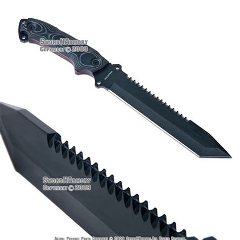 Full Tang Fixed Blade Sawback Survival Knife With Sheath The Blade Of