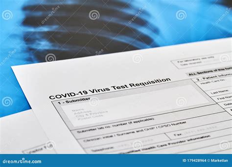 Requisition Form With Blood Tubes Samples And Butterfly Needle And