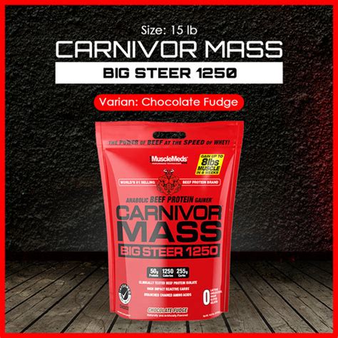 Promo MUSCLEMEDS CARNIVOR BIG STEER 15 LB CHOCOLATE FUDGE SUSU