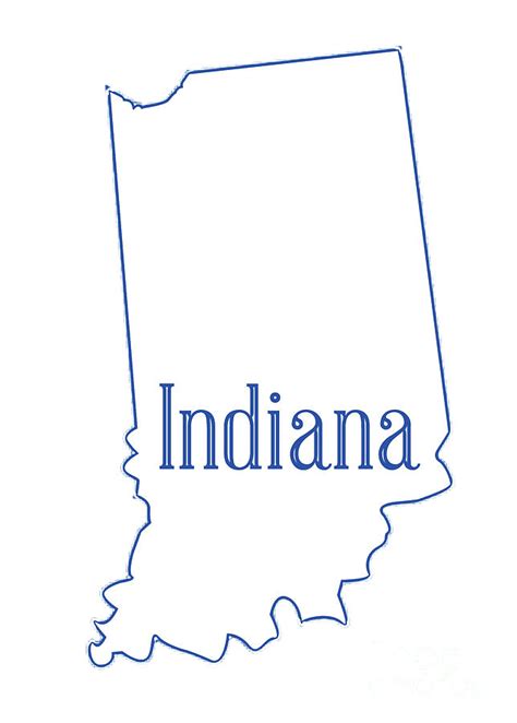 Indiana State Outline Map Digital Art by Bigalbaloo Stock - Fine Art ...