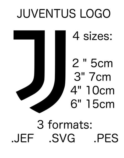 Embroidery File JUVENTUS LOGO PATCH .jef .pes - Etsy