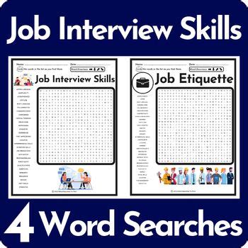 Job Interview Skills Word Search Puzzle Bundle By Word Searches To Print