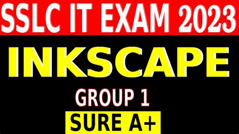 Sslc It Exam Inkscape Group Youtube