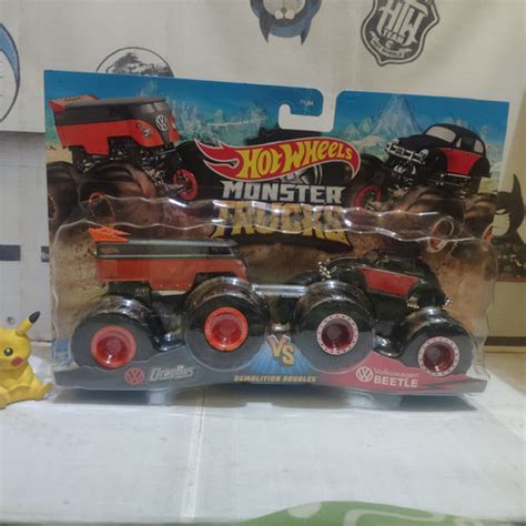 Jual Hot Wheels Monster Truck Drag Bus Vs Volkswagen VW Beetle Jakarta Utara Dixti Shop