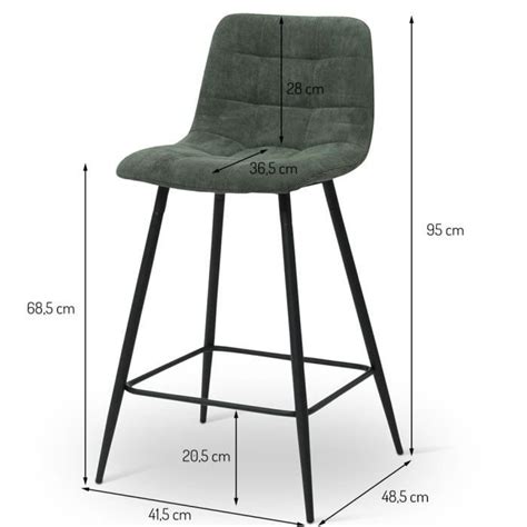 Tabouret de Bar Milton Oldbrook Berlin Velours Côtelé Vert