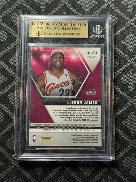 2019 20 Panini Mosaic MVPs Silver Holo Prizm LeBron James 298 BGS 9 5