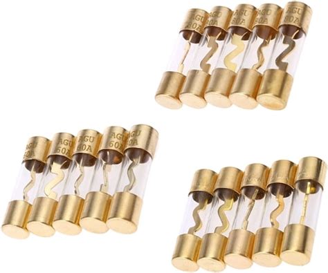 5pcs Gold Plated Glass Agu Fuse Fuses Pack Car Audio Amp Amplifier 60