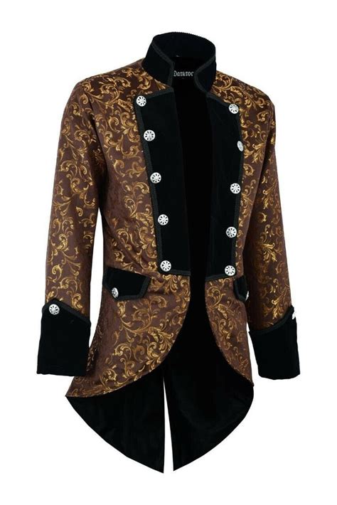 Men S Handmade Gold Brocade Vladimir Tuxedo Jacket Tail Etsy