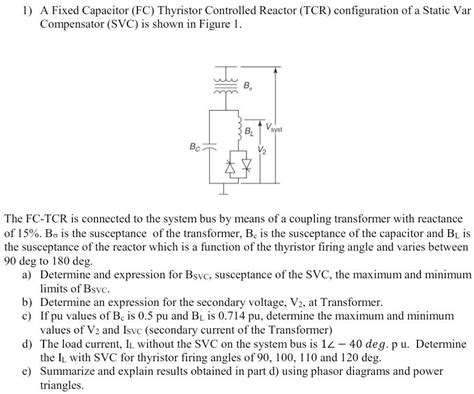 Solved A Fixed Capacitor Fc Thyristor Controlled Reactor Tcr