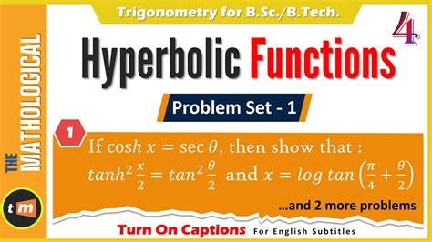 Hyperbolic Functions Part 4 Problem Set 1 Trigonometry Bsc 1st Year