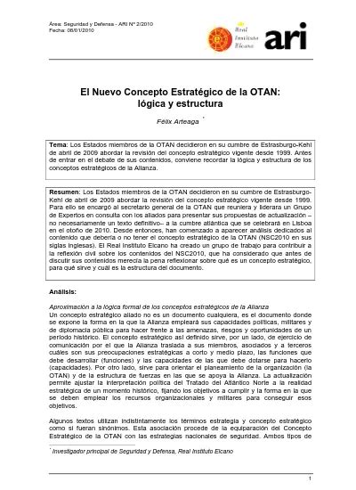 El Nuevo Concepto Estrat Gico De La Otan L Gica Y Estructura