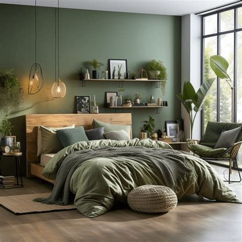 Green and Grey Bedroom Inspiration