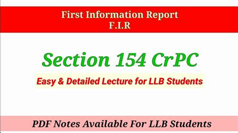 F I R First Information Report Llb Notes Section Crpc Fir