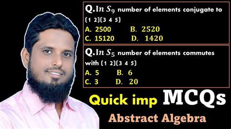 Quick MCQs 55 Center Of Symmetric Group Number Of Elements Commutes