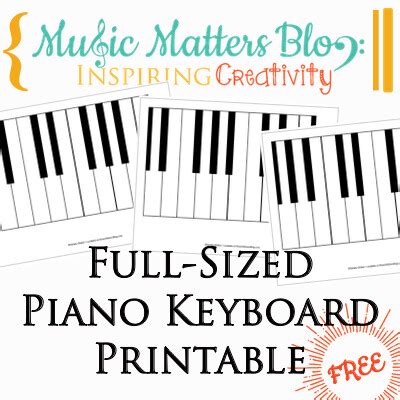 Full-Sized Piano Keyboard Printable - Store, Books, Piano Games ...