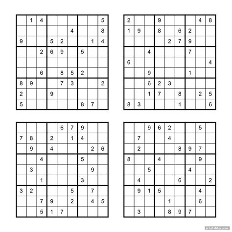 Printable Sudoku 4 Per Page Sudoku Printables