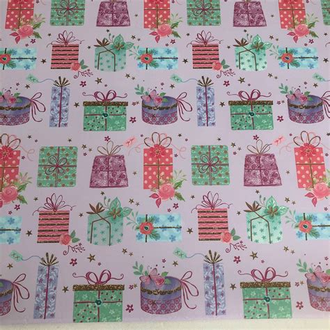 Ladies Birthday Gift Wrapping Paper and Tags lilac Presents - Etsy