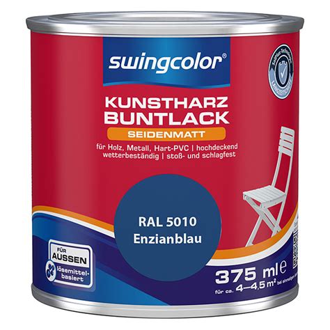 swingcolor Kunstharz Buntlack Enzianblau seidenmatt 375 ml 4 m²