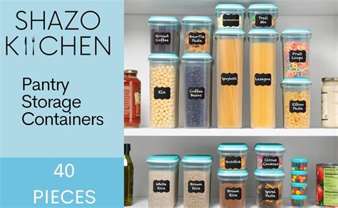 Shazo Largest Set Of 40 Pc Food Storage Containers 20 Container Set Airtight Dry Food Space