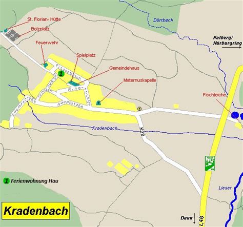 Straßenplan Herzlich Willkommen in Kradenbach