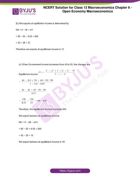 Ncert Solution For Class 12 Economics Chapter 6 Open Economy Macroeconomics Download Pdf