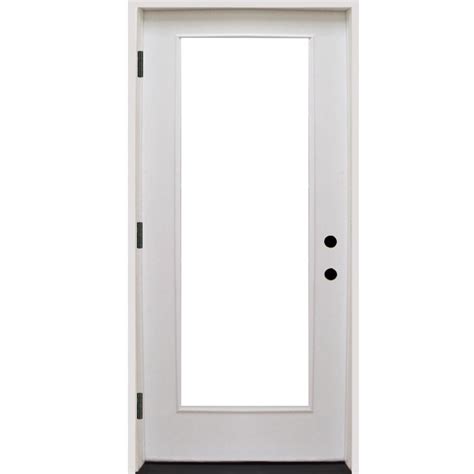 Steves And Sons 36 In X 80 In Premium Full Lite Primed White Fiberglass Prehung Front Door Fgfl