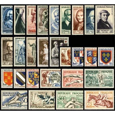 Briefmarken für Philatelisten Frankreich ganzes Jahr 1953 Briefmarken