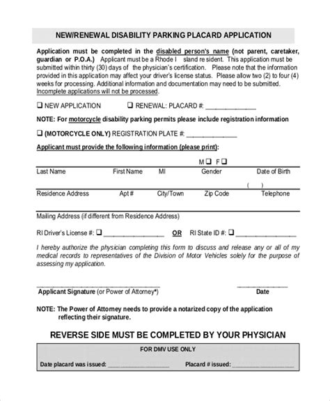 Free 9 Sample Disability Parking Forms In Pdf Word