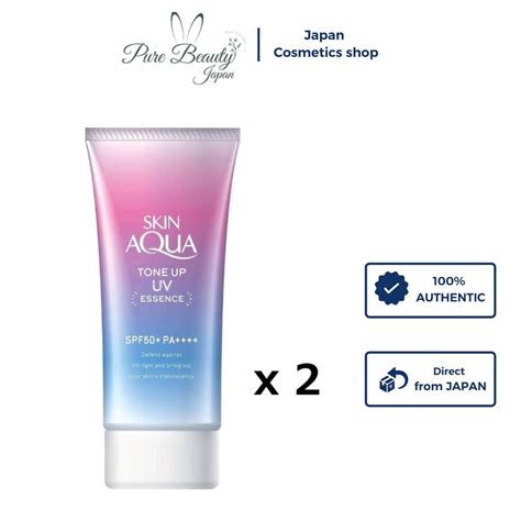 Bundle Of 2 Rohto Skin Aqua Tone Up Uv Essence Spf50 Pa 80g