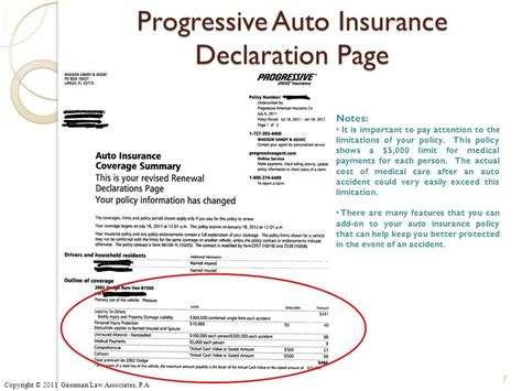 Progressive Insurance Declaration Page Hashtag Bg Document Auto