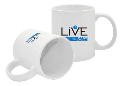 Caneca Brancas Porcelana Sublima O Ml Live Caixa