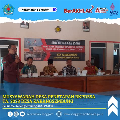 Musdes Penetapan Rkpdes Ta Di Desa Karangsembung Kecamatan Songgom