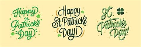 Premium Vector Hand Drawn St Patricks Day Lettering Collection