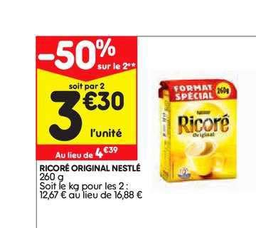 Offre Ricoré Original Nestlé 50 Sur Le 2ème chez Leader Price