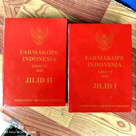 Jual BUKU FARMAKOPE INDONESIA EDISI VI 2020 JILID I DAN JILID Ll