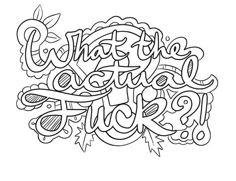 55 Free Printable Coloring Pages For Adults Swear Words