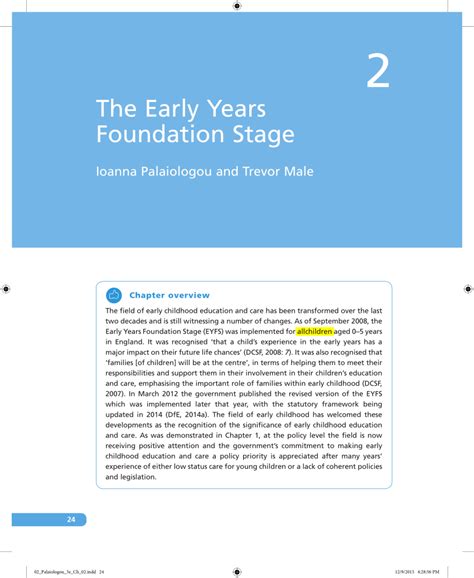 Pdf The Early Years Foundation Stage