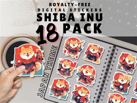 18 Shiba Inu Stickers Dog Digital Stickers Digital Sticker
