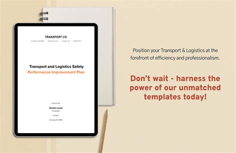 Transport And Logistics Safety Performance Improvement Plan Template In