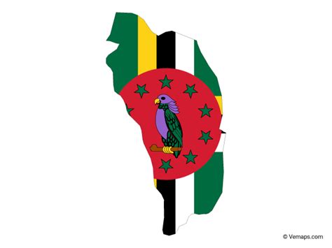 Flag Map of Dominica | Free Vector Maps | Dominica flag, Map vector, Flag