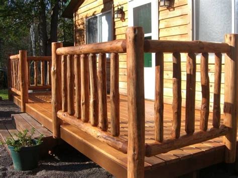 Log Cabin Deck Railing Ideas