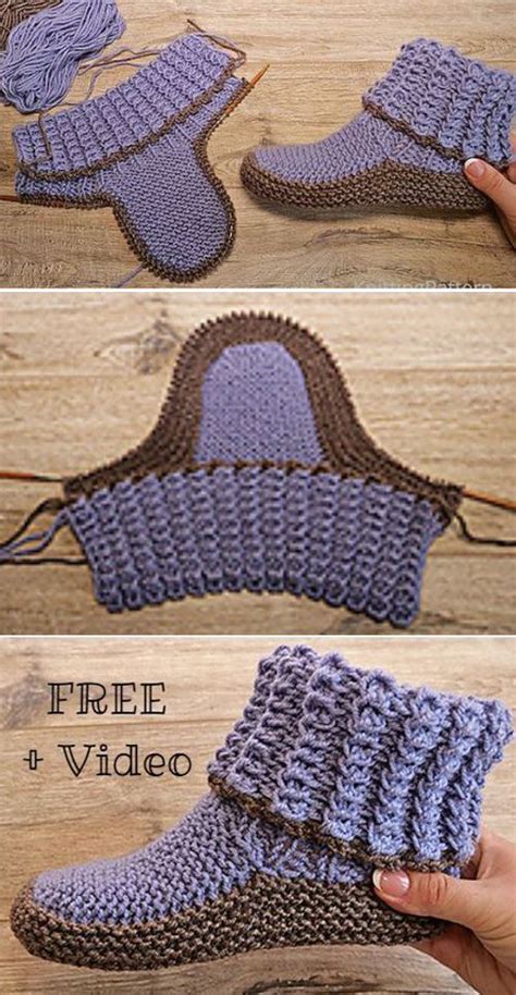 40 Free Knitting Patterns For Slipper Boots KetsiaBarry