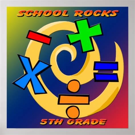 5th Grade Rocks - Math Symbols Poster | Zazzle