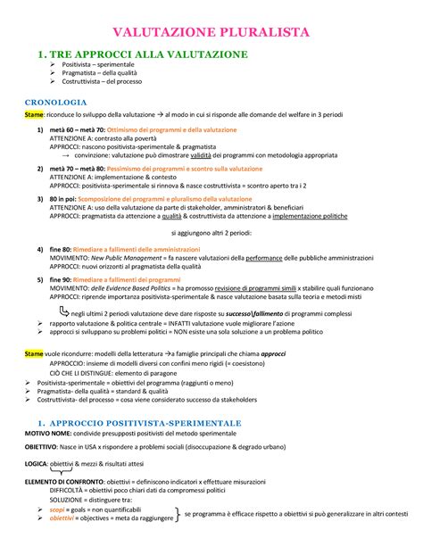 Valutazione Pluralista Vitty Valutazione Pluralista Tre