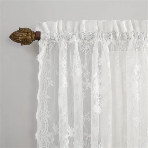 Snapklik No 918 Alison Floral Lace Sheer Rod Pocket Kitchen