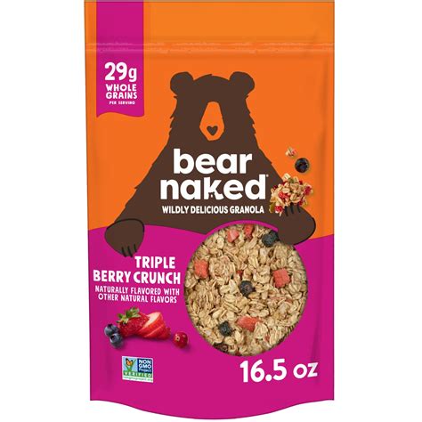 Bear Naked Granola Cereal Fiber Snacks Breakfast Snacks Triple Berry Crunch 16 5oz Bag 1