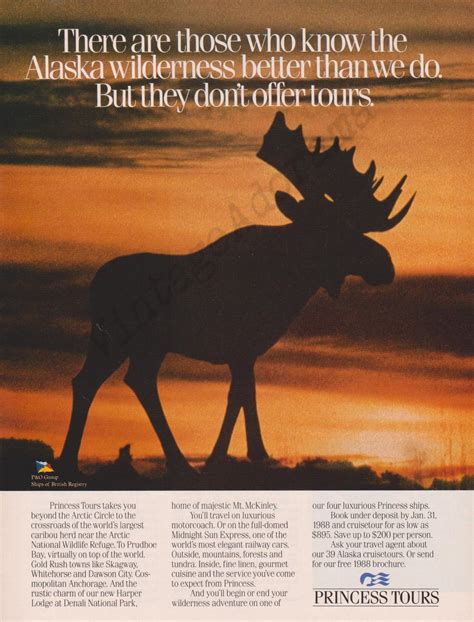 PRINCESS TOURS ALASKA Travel & Tourism Original 1987 Vintage Color
