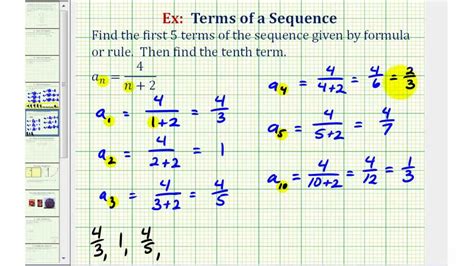 Ex 2 Finding Terms In A Sequence Given The Sequence Formula In Fraction Form Youtube