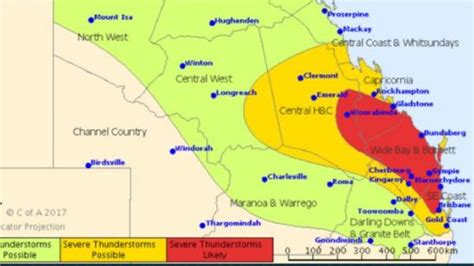 Queensland Weather Storms Forecast For Southeast Queensland