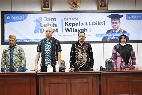 Sambut Kepala Baru Lldikti Wilayah I Gelar Jam Lebih Dekat Lldikti